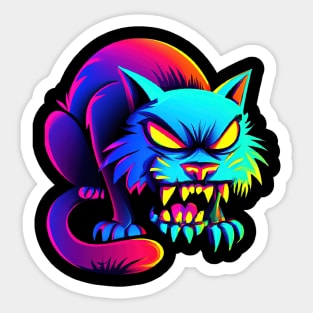 Monster Cat Halloween Spooky Sticker